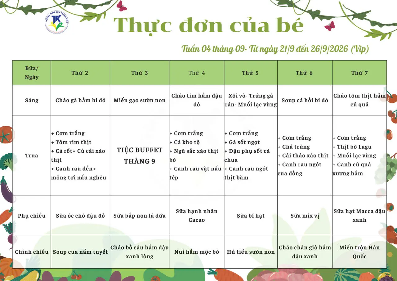 Thực đơn của bé - Vip